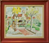 Andre Dupo - Mission San Juan Capistrano Watercolor 1946 17x22  SOLD